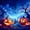 Deep Blue Orange, variant on Homewish Magical Halloween Pumpkin Twin Quilt Set,Bat Night Sky Print Twin Coverlet Set,Deep Blue Orange,2-Piece