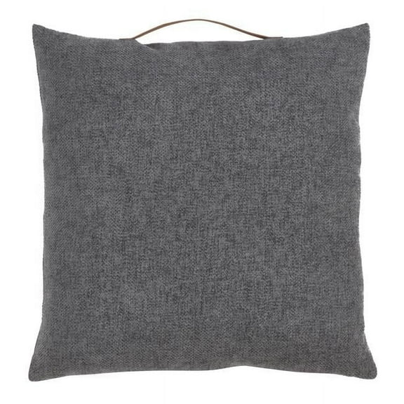 SARO 2087.ST18S Handle Design Chenille Throw Pillow  Slate