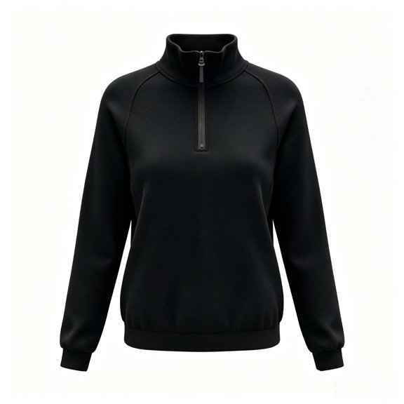 hlysgo Women's Quarter Zip Blouse Pullover Polar Fleece Sweatshirts Lightweight Stand Collar Warm Jacket Tops Black,2xL