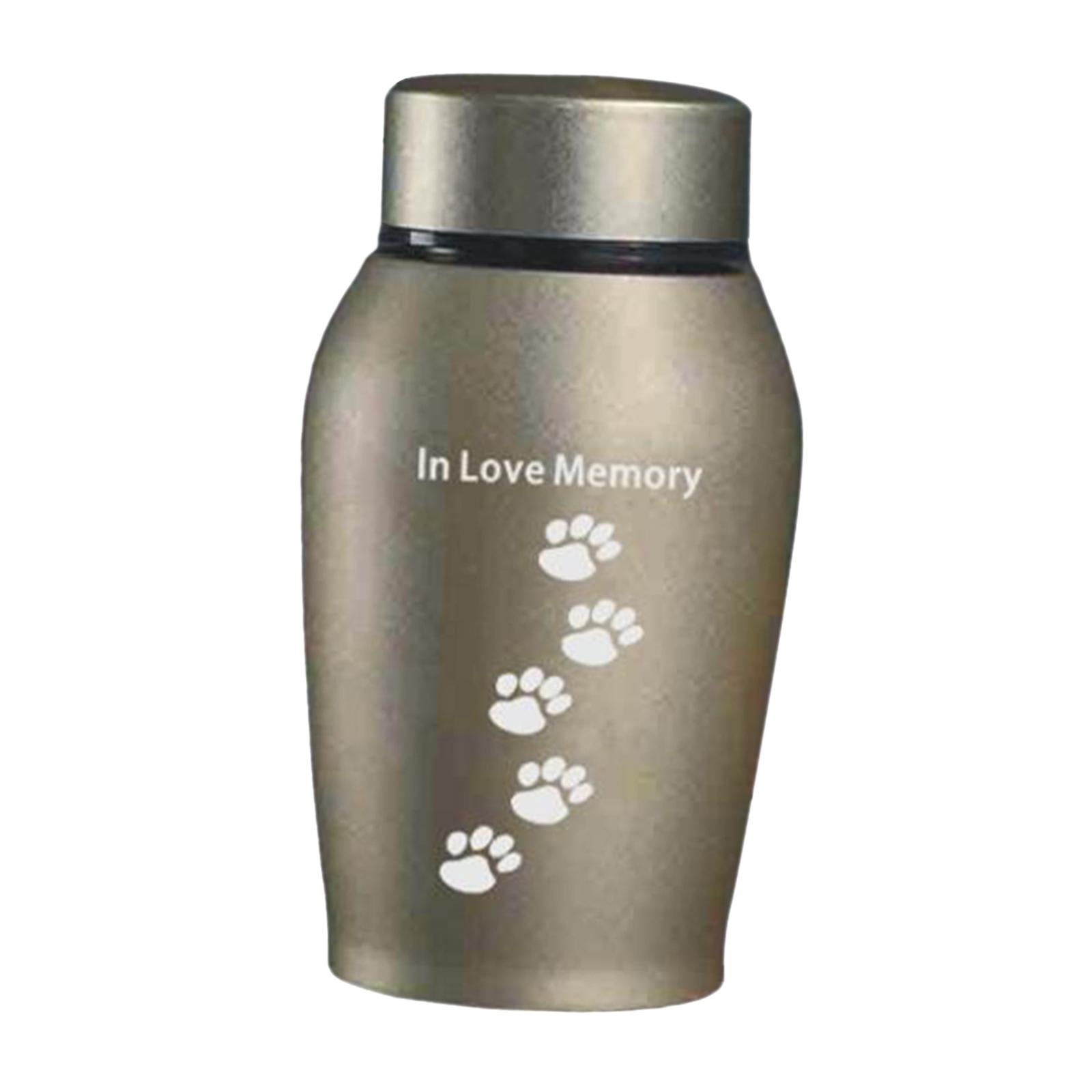 2x Stainless Steel Cremation Memorial Urn Memorable Organizer Storage Funeral Pets Supplies Casket Urn Box Pet Urns for Dogs Ash Small Animal Aureate Blue