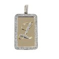 thumbnail image 2 of 10k Yellow Gold Tone Sterling Silver Real Natural Diamond Initial Letter L Necklace Chain, 2 of 5