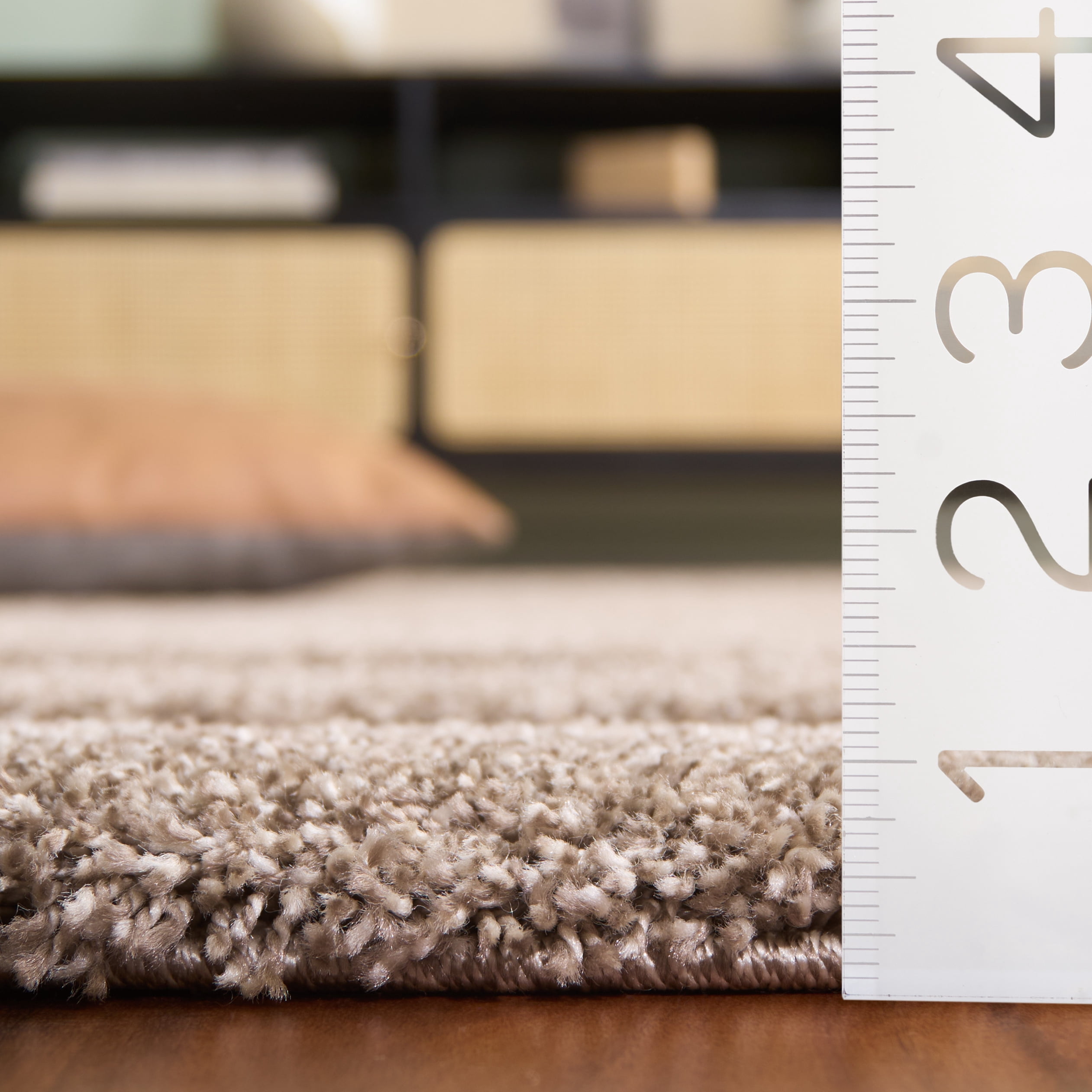 SAFAVIEH Florida Mason Bordered Shag Area Rug, Beige, 2' x 3'