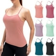 thumbnail image 3 of TFixol Camisola con sujetador para mujer, chaleco deportivo con tirantes finos, color liso, 3 of 8