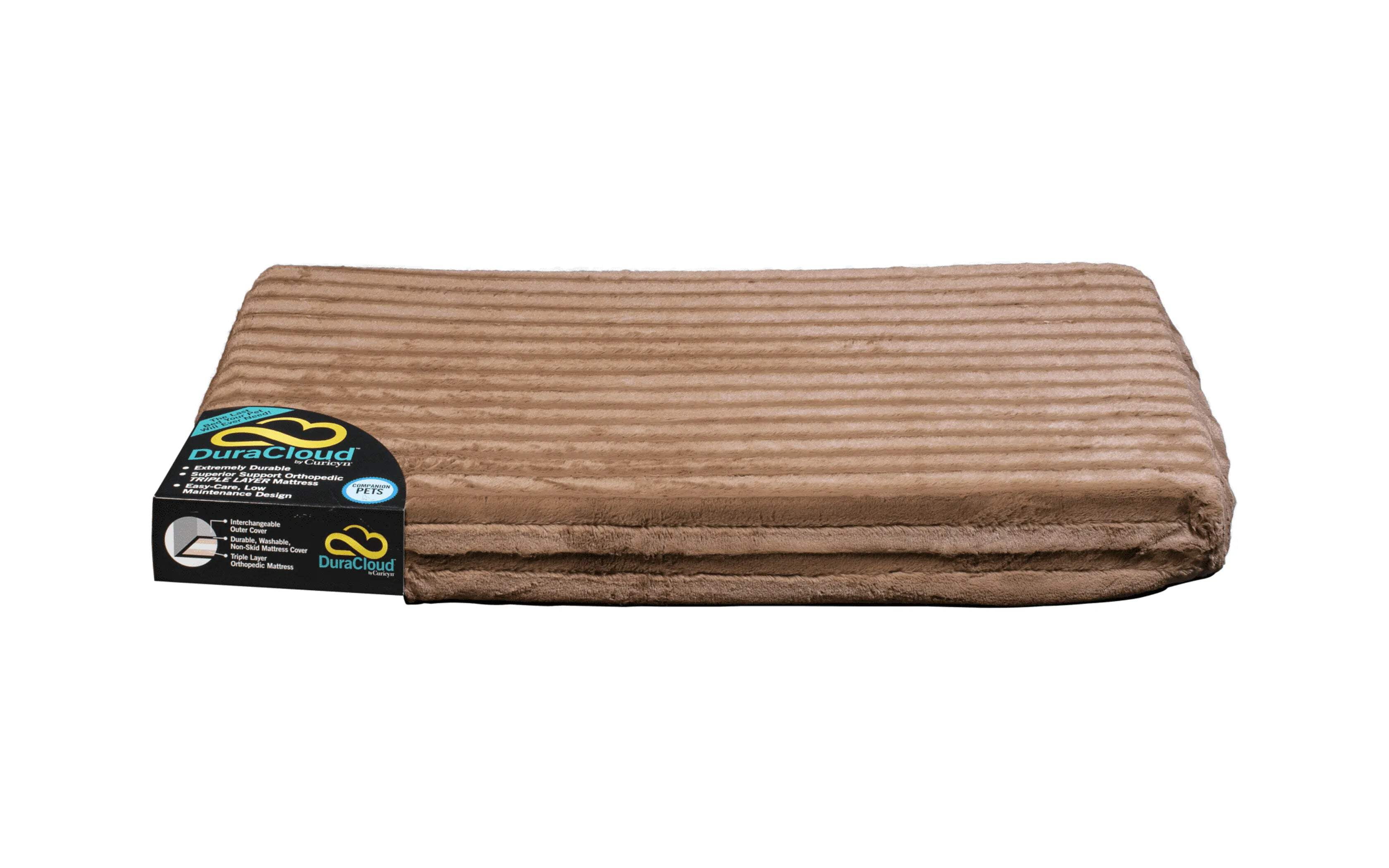 DuraCloud Pet Bed with Solid Stripe Contour Cover, Large