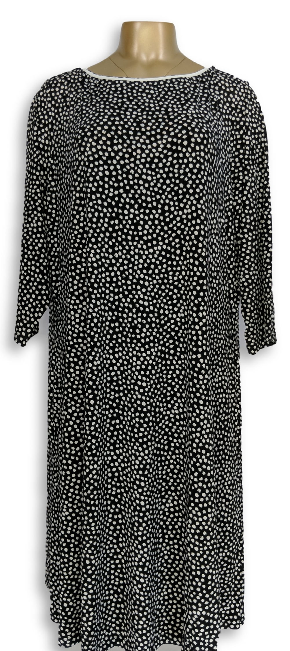 susan graver printed liquid knit elbow sleeve dress