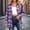 #Purple, variant on Women's Collared Loose Long Sleeve Plaid Shirt,Oversized Casual Button Down Shacket Jacket,Coffee,Women's Plus Size L
