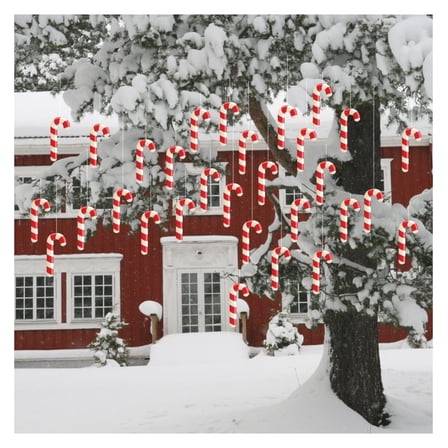 Christmas Yard Decorations: Outdoor Hanging Candy Cane Decorations Set of 30 (Not Lighted), 12443