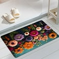 thumbnail image 1 of Floral Velvet Door Mat Luxe Wool Rug For Entryway Bathroom Dirt Durable Floor Carpet Home, 1 of 6