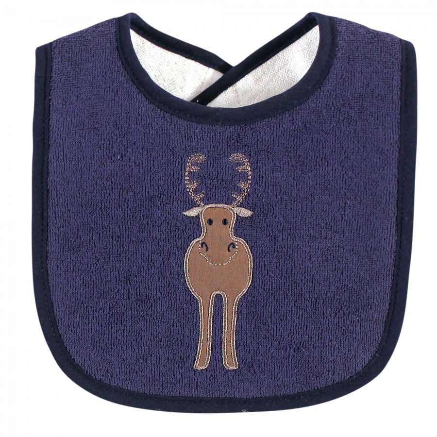 Hudson Baby Infant Boy Cotton Terry Drooler Bibs with Fiber Filling, Boy Woodland, One Size