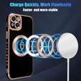 thumbnail image 3 of Compatible with iPhone 13 Case Magsafe, Cute Heart Pattern Luxury Plating Full Camera Lens Protection Magnetic Case for iPhone 13 for Women Girl-Black, 3 of 13