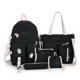 thumbnail image 1 of Bolsa 5 unids/set mochila de mujer moda Casual mochilas escolares lona para vacaciones (negro) Ehuebsd Para Estrenar, 1 of 8