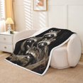 thumbnail image 2 of Erosebridal Kawaii Raccoon Fleece Blanket, Brown Sherpa Throw, Rustic Animal Decor, 2 of 6