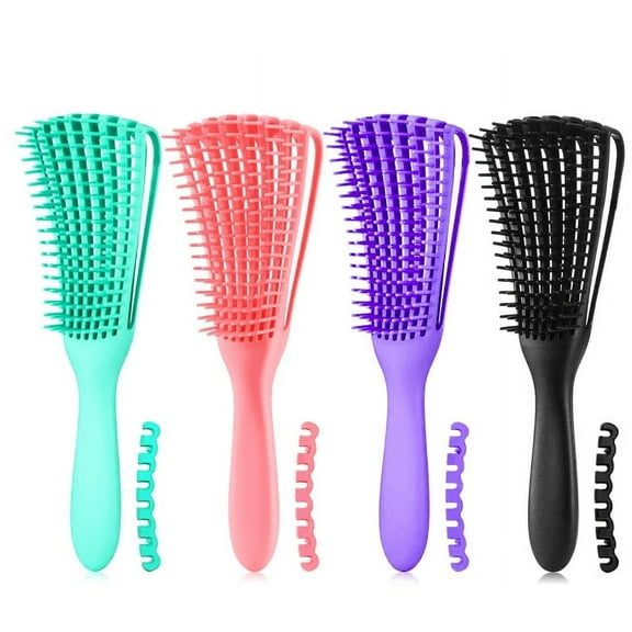 Livhil 4 Pack Hair Detangling Brush for Afro America/African Hair Textured 3a to 4c Kinky Wavy/Curly/Coily/Wet/Dry/Oil/Thick/Long Hair