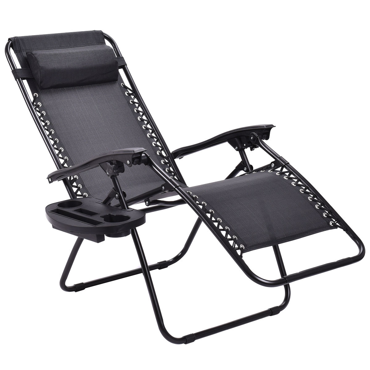 Topbuy 2PC Zero Gravity Chair Adjustable Recliners Textiliene Black - image 3 of 6