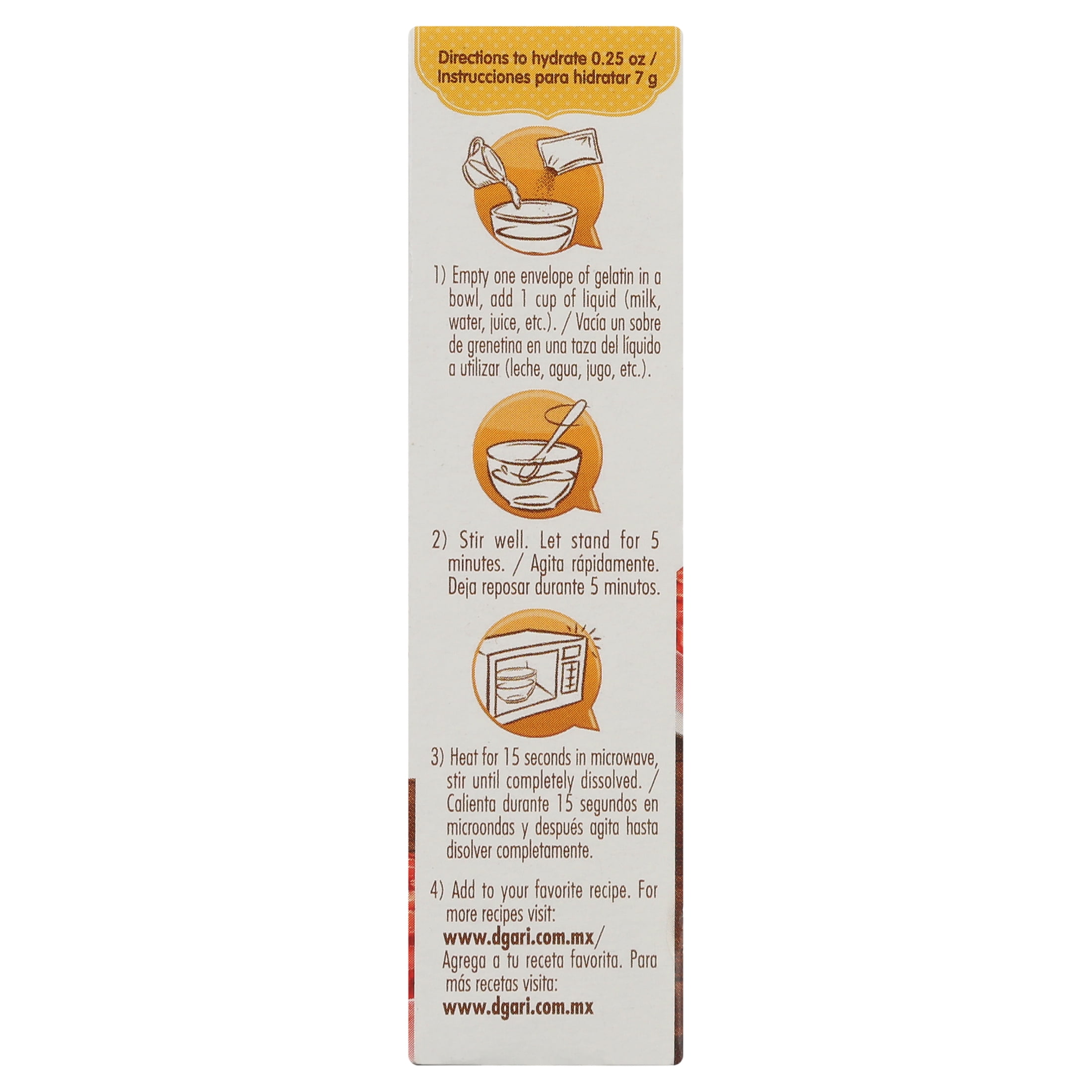 D'Gari Unflavored Gelatin, 0.25 oz Each one, 4 Pack