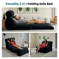 thumbnail image 3 of Folding Sofa Bed, Convertible Makeshift bed, Futon SofaBed Couch with Back Support, Black, 3 of 6