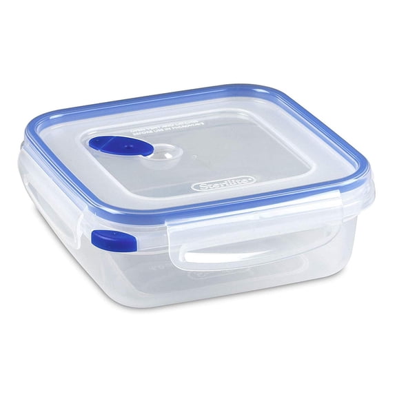 Sterilite Ultra•Seal™ 4.0 Cup Square, Latching Food Storage Container, Airtight Watertight Seal, Blue, 6 Count