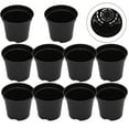 thumbnail image 3 of 10Pcs Black Plastic Plant Pots Multiple Sizes Large Flower Pot Strong Set Of 8, 3 of 4