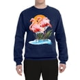 thumbnail image 2 of Wild Bobby, Flamingo Love Print, Animal Lover, Unisex Crewneck Graphic Sweatshirt, Navy, 3X-Large, 2 of 4
