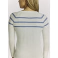 thumbnail image 2 of Nautica Women's Long Sleeve Crew Neck Sweater (Slate Blue Heather Stripe, X-Large), 2 of 2