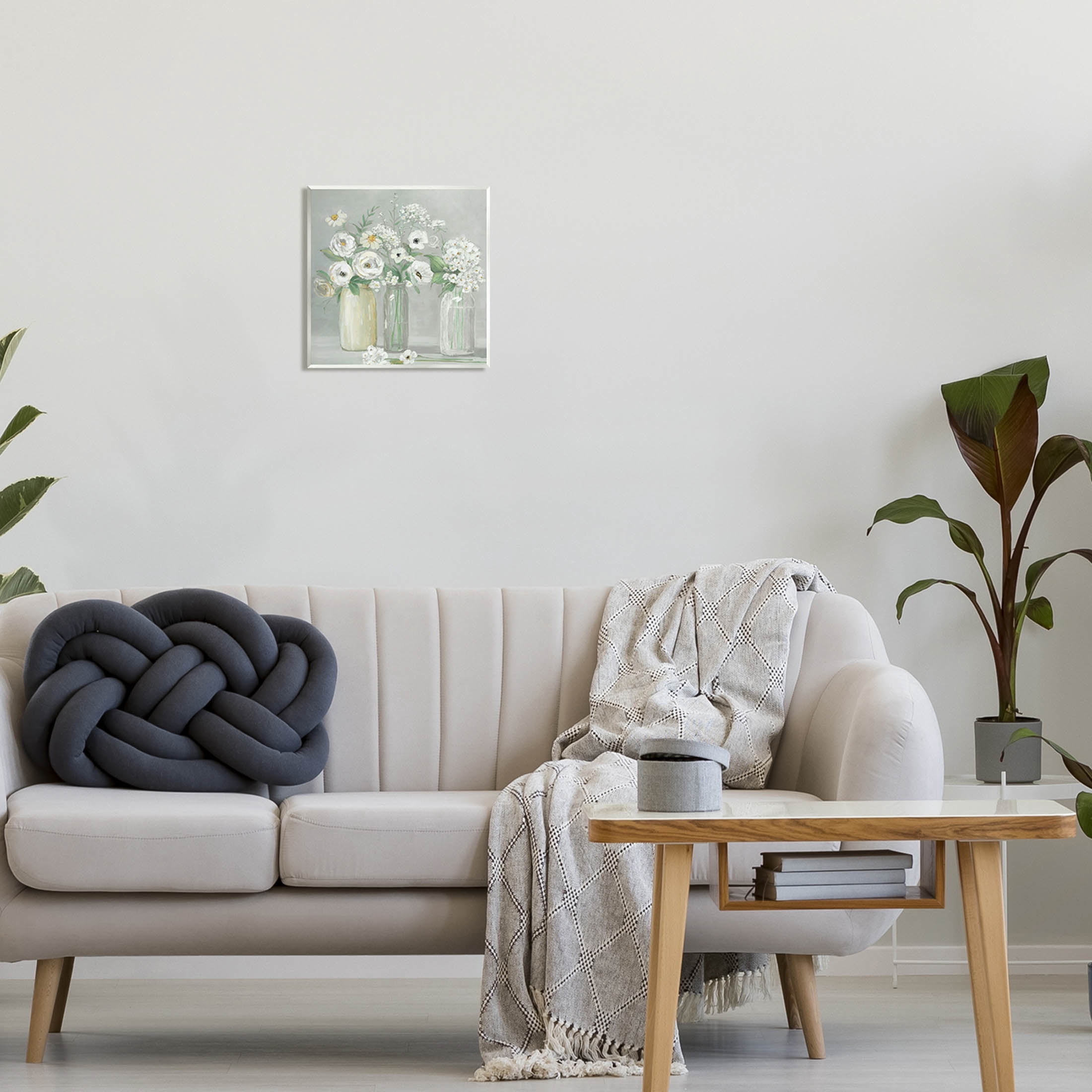 Soft White Mixed Floral Arrangement Botanical & Floral Graphic Art Unframed Art Print Wall Art