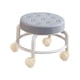 thumbnail image 2 of Silla giratoria con asiento bajo con ruedas, taburete de pedicura pequeño, resistente y resistente, 360 grados gris, 2 of 9
