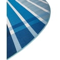 thumbnail image 4 of Unique Loom Outdoor Striped Collection Area Rug - Dash (6' 1" Round Blue/Navy Blue), 4 of 9