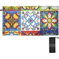 thumbnail image 2 of Coolnut Mexican Talavera Beach Towel, Sand Free Super Absorbent Oversized Travel Towel with Mesh Bag for Beach,Camping, Swimming, Holiday, 30"x 60", 2 of 6