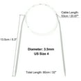 thumbnail image 2 of Aguja de tejer circular de aluminio Uxcell Tamaño US 32 pulgadas (80cm) Tamaño US 4 (3.5mm), 2 of 6