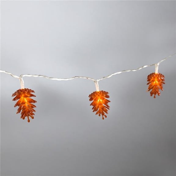Abbott Collections AB-20-PINELIGHT-BRN 72 in. Brown Pinecones Light String, Brown