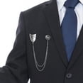 thumbnail image 4 of Men Suit Brooch with Chain Trendy Decoration Metal Statement Fashion Lapel Pin Badge for Business Wedding Scarf Tie Shirt Accessories, 4 of 4
