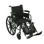 Drive Medical Cruiser III Light Weight Wheelchair with Flip Back Removable Arms, Adjustable Height Desk Arms, Elevating Leg Rests, 18"