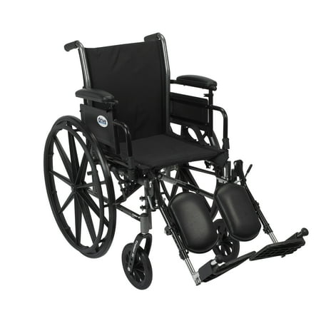 Drive Medical Cruiser III Light Weight Wheelchair with Flip Back Removable Arms, Adjustable Height Desk Arms, Elevating Leg Rests, 18