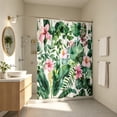 thumbnail image 4 of Fmbmuo Wildflower Shower Curtain 72x47 Inch Waterproof Quick-Dry Polyester Bathroom Curtain with 12 Hooks No-Drill Floral Decor,Green, 4 of 5