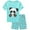 1# Panda, variant on DDSOL Toddler Girls Pajamas Panda Graphic Short Sleeves Cotton Sleepwear Sets 2-Piece Mint Green 3T
