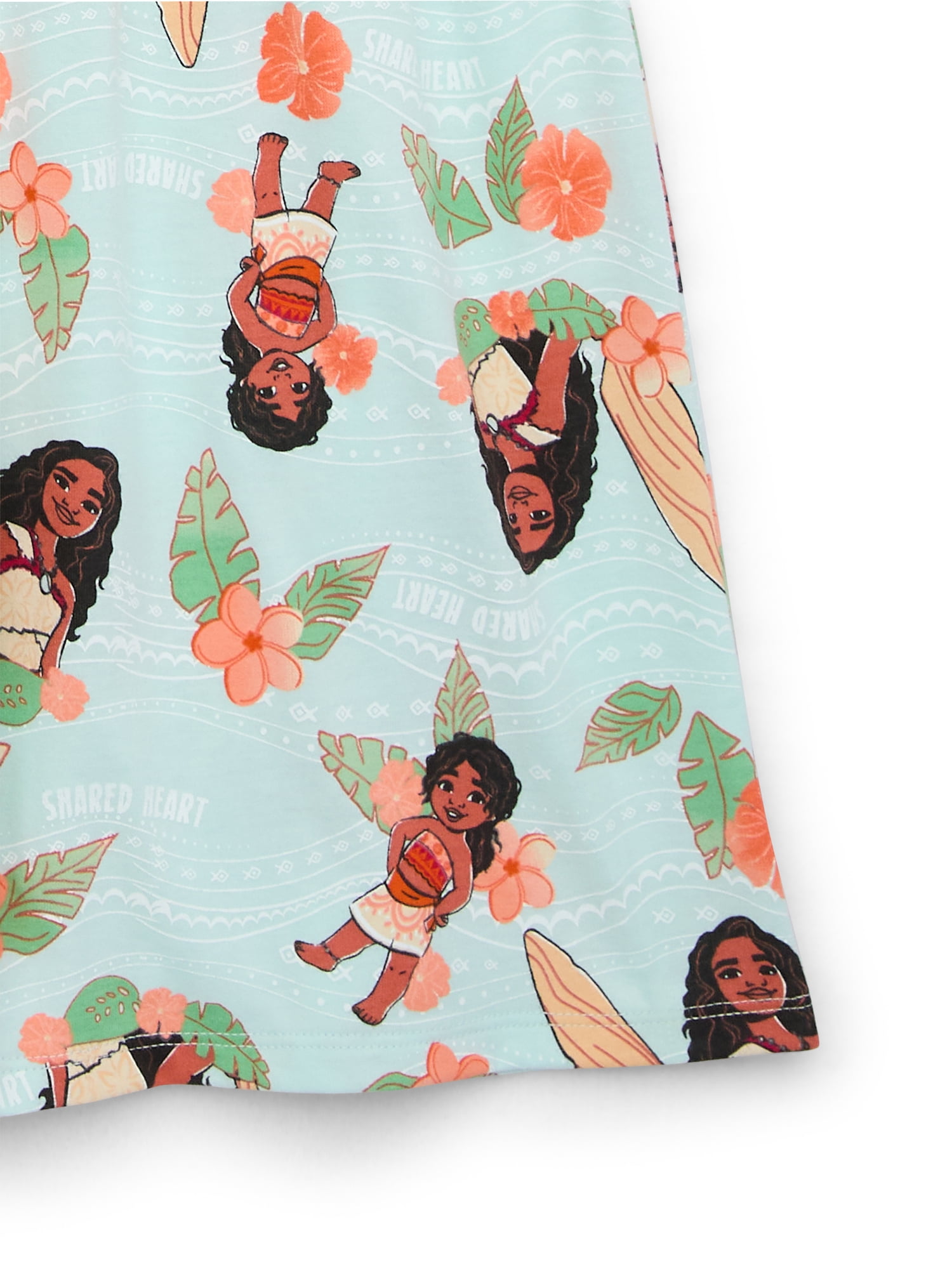 Moana Girls Dress with Short Sleeves, Sizes XS-L