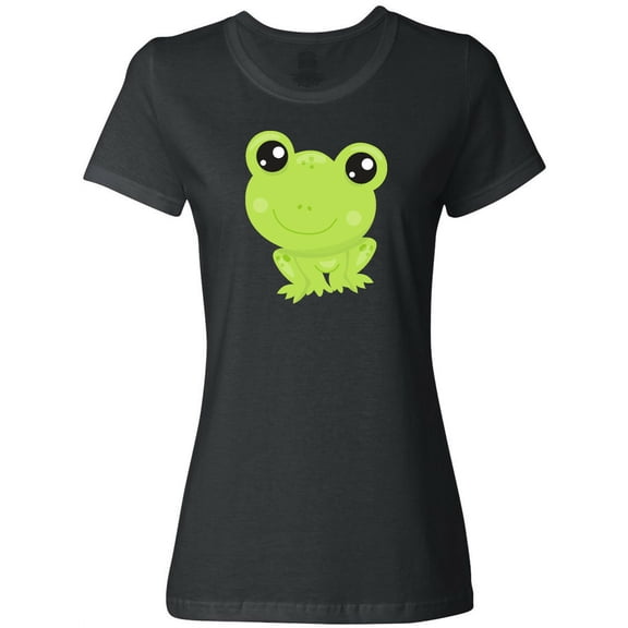 Inktastic Cute Frog, Little Frog, Baby Frog, Green Frog Women's T-Shirt