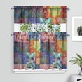 thumbnail image 2 of Kitchen Curtains 36 Inch Short - 3 Panel Set, Rod Pocket Window Curtain, Boho Floral Tribal Style, 100% Polyester for Farmhouse, Kitchen, Cafe, Bedroom, Easy Wash, 2 of 6
