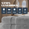 thumbnail image 4 of White Classic Hotel Collection 700 Gsm Turkish Cotton Bath Towels, Bathroom Towels Set, Light Gray, 27 x 54, 4 Pack, 4 of 7