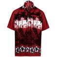 thumbnail image 4 of HAPPY BAY Men's Funky Beach Tropical Party Shirts Short Sleeve Button Down Hawaiian Shirt for Men L Maroon, Dark Bushy Summer, 4 of 6