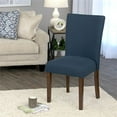 thumbnail image 4 of HomePop Chaise de Salle à Manger d'Appoint Rembourrée Classique Parsons, Bleu Foncé (Ensemble de 1), 4 of 13
