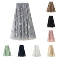 thumbnail image 2 of Beach Skirts for Women Column Polka Dot Comfort Coverage Women's Flowy Handkerchief Hemline Midi Skirt, 2 of 7