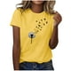 thumbnail image 2 of Fiudx Ofertas Flash Del Día Blusa de Manga Corta con Estampado de Moda para Mujer, Divertida Camiseta con Cuello Redondo, 2 of 5