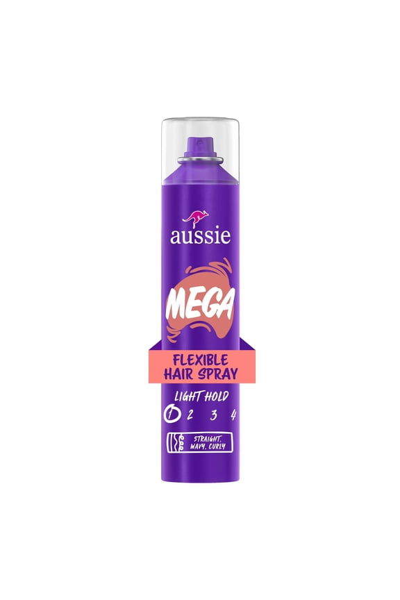 Mega Flexible Hair Spray for Curly Hair, Straight Hair, and Wavy Hair, 10 oz