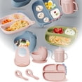 thumbnail image 2 of Napperons Ronds pour Table à Manger, Chemin de Table avec 6 Tapis de Placement, Chemin de Table Tissé, Grands Tapis de Table Ronds, Ensemble de 4 Napperons pour Table de Cuisine, Ensemble d'Alimentation en Silicone pour Bébé, Sevrage Dirigé par Bébé, 2 of 4