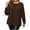 Coffee, variant on Jalioing Plus Size Shirts for Women Loose Long Sleeve Crew Neck Ruched Pullover Tops Fashion Casual Blouses