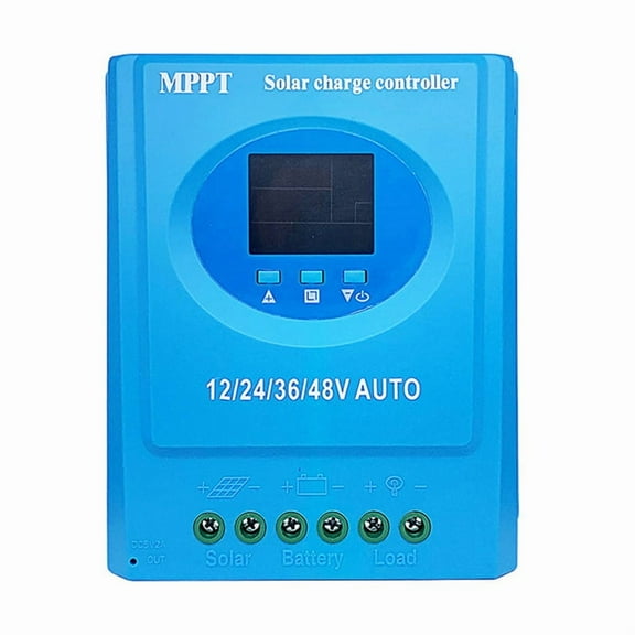 100A MPPT Solar Charge Controller 12V 24V 36V 48V Dual USB with LCD Display for Lead Acid Lithium Battery Solar Panel B,1 x MPPT Solar Charge Controller,Blue