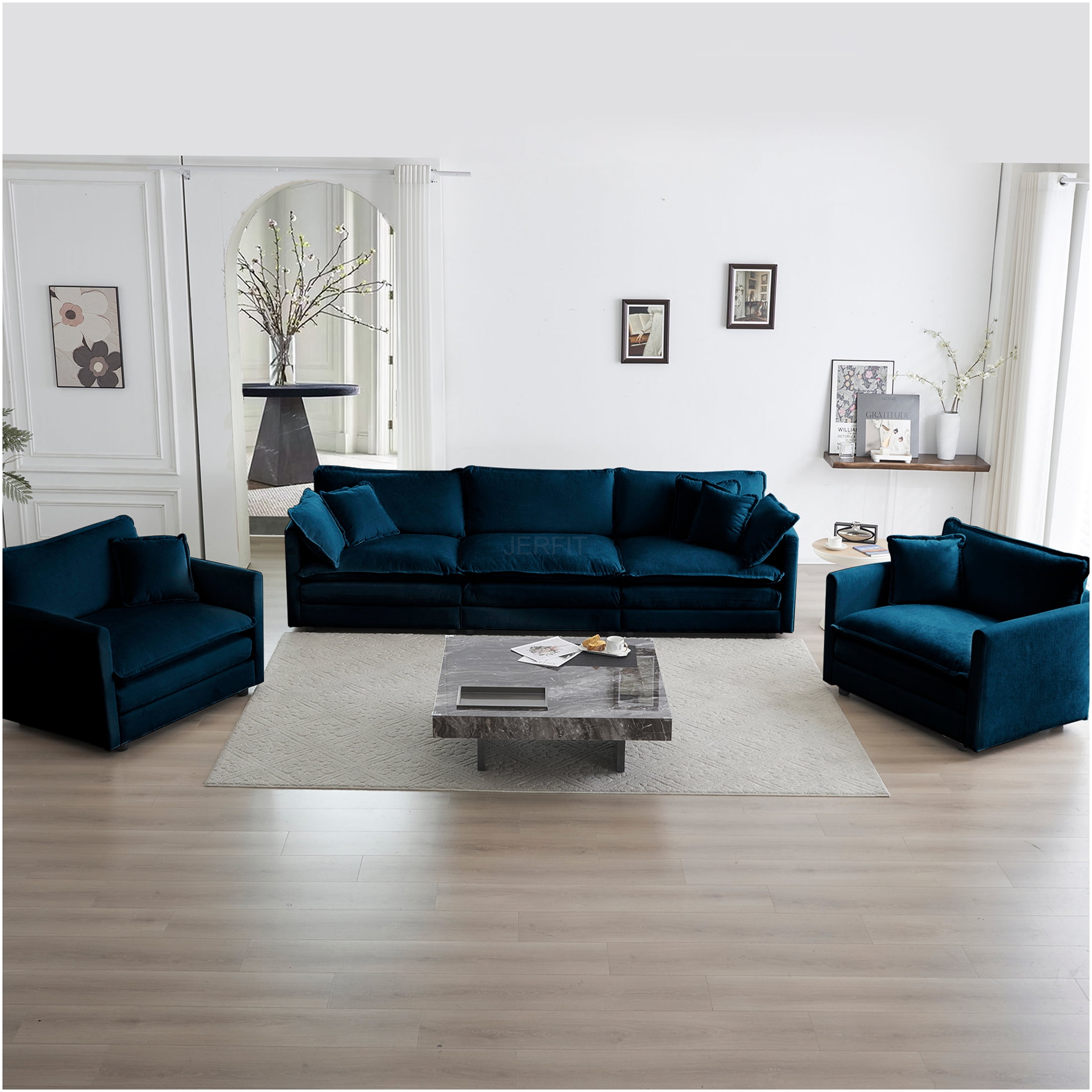 DULTON　＊　VELVET SOFA 2 SEATER ZX Design 84.6'' Oversized Velvet Loveseat Couch, Modern Living