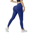 thumbnail image 4 of Yindaity Women Leggings No Front Seam High Waisted Workout Leggings for Women Buttery Soft Yoga Pants Gym Athletic Tights(Dark Blue,M), 4 of 5