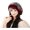 Grey & Red, variant on Winter Women's Rex Rabbit Beret Hats with Flower